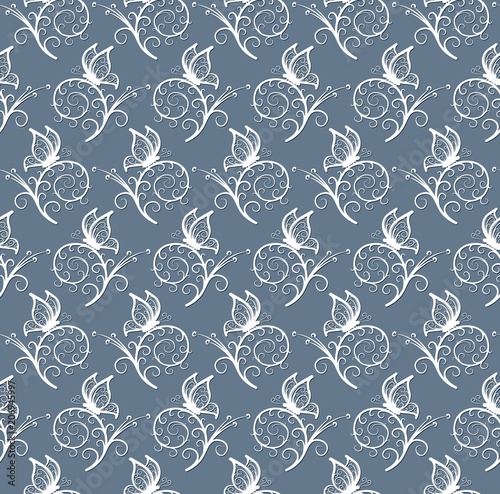 Seamless background with butterfly.