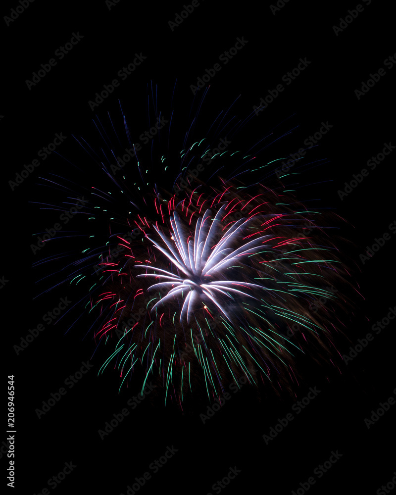 Particles of fireworks explosion isolated on black Particles of fireworks explosion isolated on black