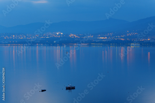 Russia Gelendzhik Bay of the city night lights