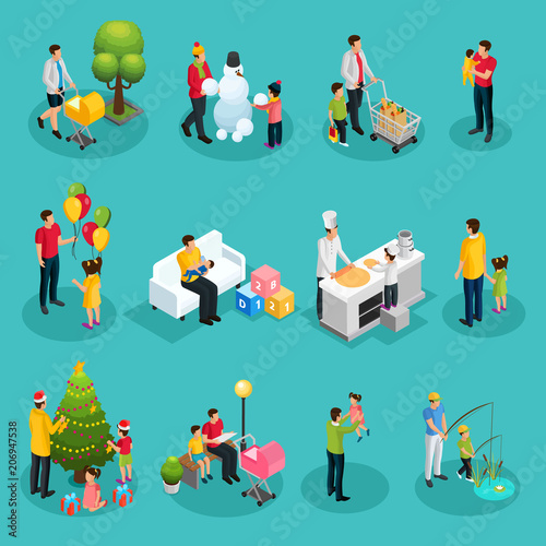 Isometric Fatherhood Elements Set