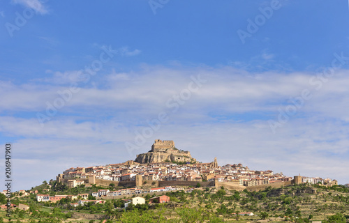 View of Morella on a spring day, Castellon province, Spain