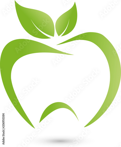 Zahn, Apfel, Zahnpflege, Frucht, Ernährungsberatung, Logo