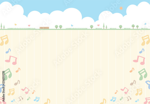 自然の風景　音符
