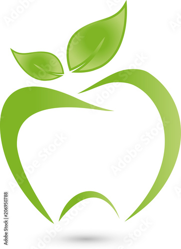 Zahn, Apfel, Zahnpflege, Frucht, Essensberatung, Logo
