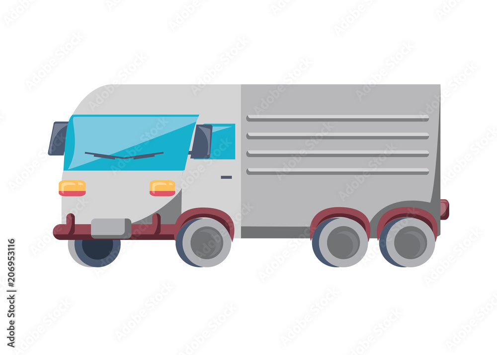 cargo truck icon over white background, colorful design. vector illustration
