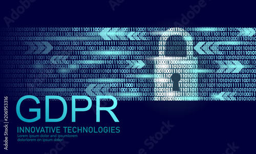 Privacy data protection law GDPR. Data regulation sensitive information safety shield European Union. Right to be forgotten removing genetic encryption. Global business ePrivacy vector illustration photo