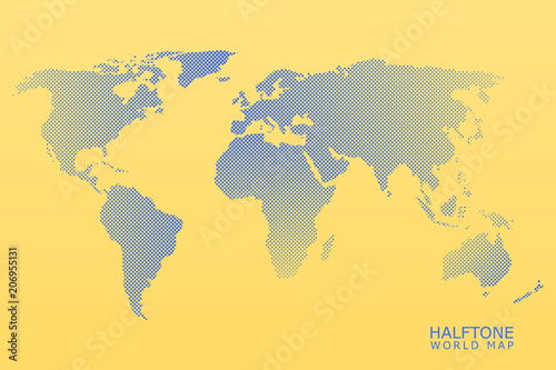 Halftone vector world map