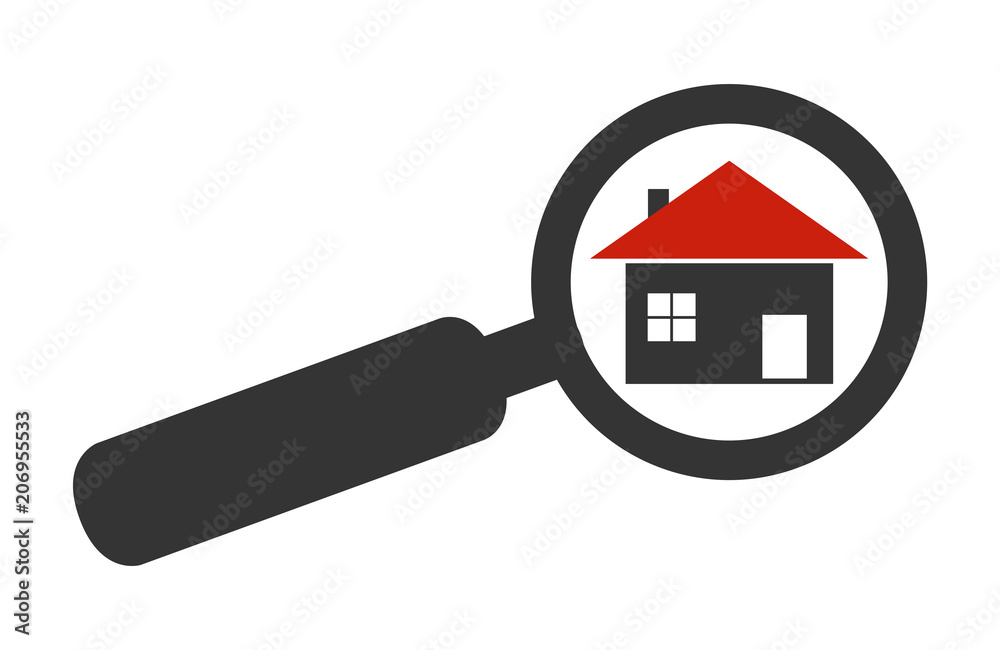 Icon Lupe: Haus und Immobilien suchen Icon Lupe: Haus und Immobilien suchen