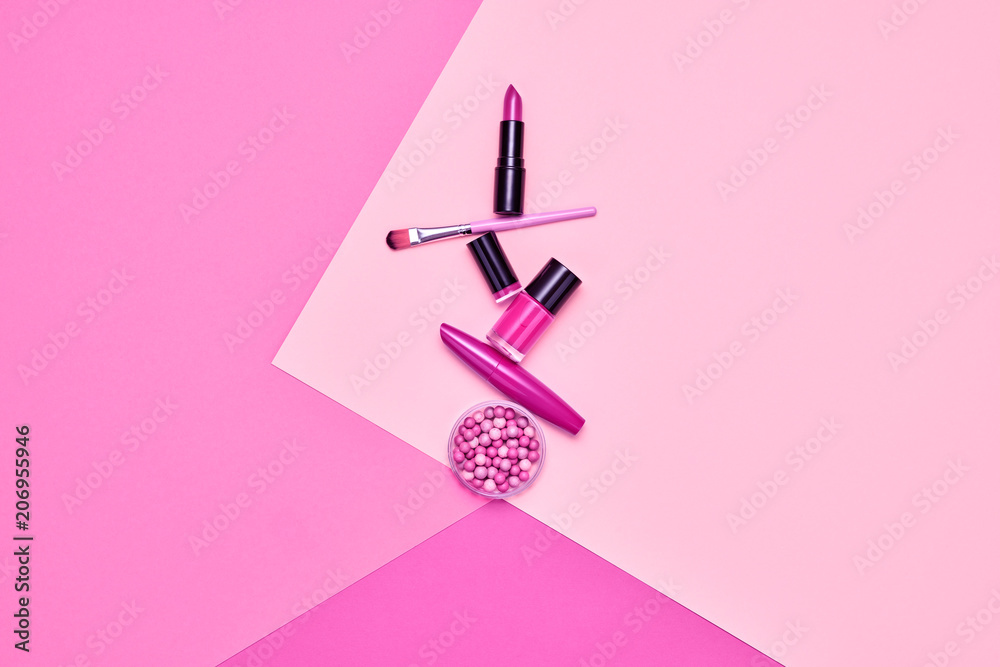 Fashion Cosmetic Makeup Set. Beauty Essentials. Fashion Cosmetic Makeup Set. Beauty Essentials.
