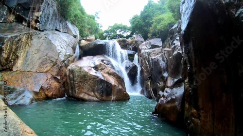 a waterfall among the jungle
