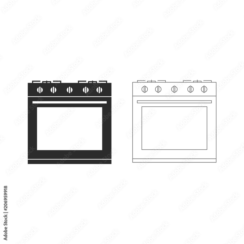 line&black Oven vector icon. line&black Oven vector icon.