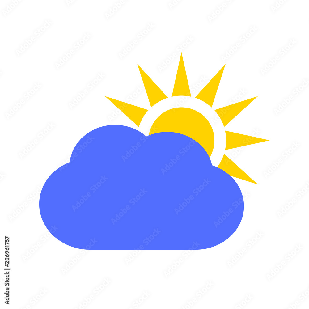 Cloudy weather - sun and clouds icons Cloudy weather - sun and clouds icons