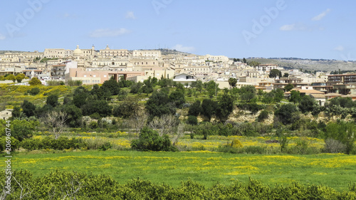 View of the baroque town of Modica in the province of Ragusa in Sicily