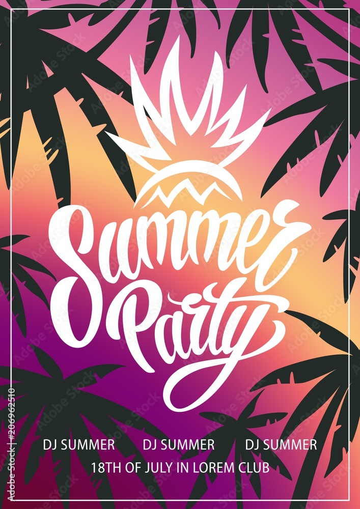 Summer vector party poster