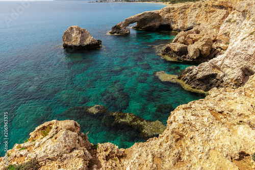 View of a rocky coast in the morning