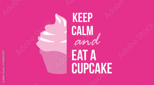 Sweet pink cupcake text, pattern & background vol.1b AI & EPS