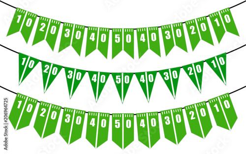 American football field bunting flags party decoration