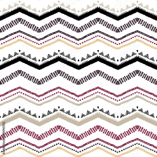 Seamless ethnic zigzag chevron pattern