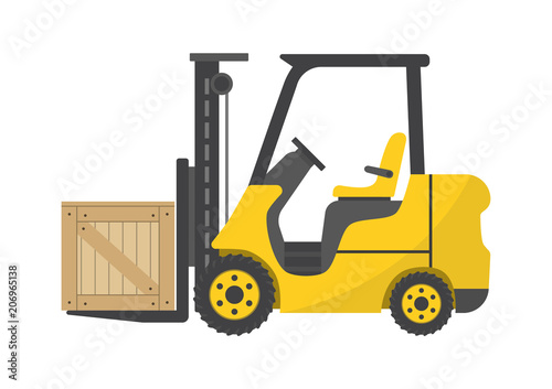 Vector illustration. Forklift box on a white background.