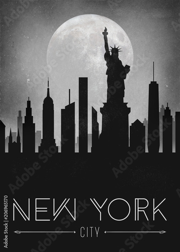 Poster style of new York with a grungy dark effect