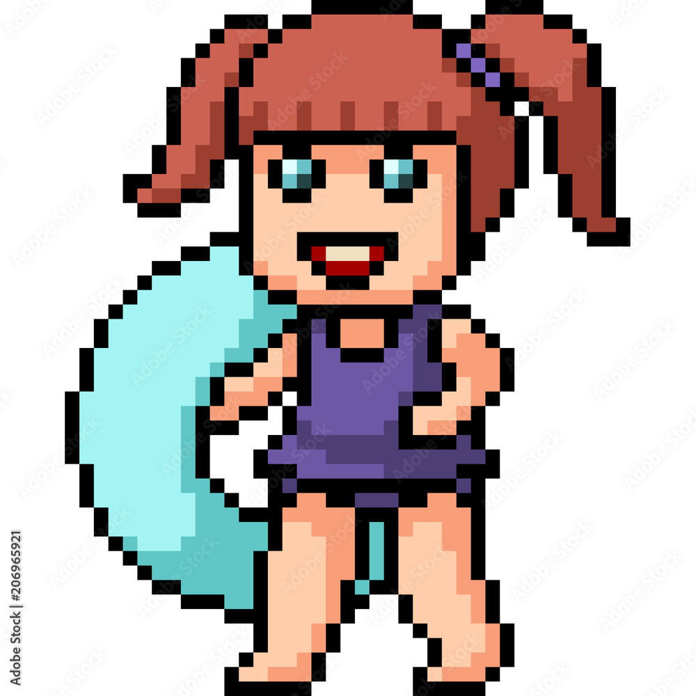 vector pixel art beach kid vector pixel art beach kid