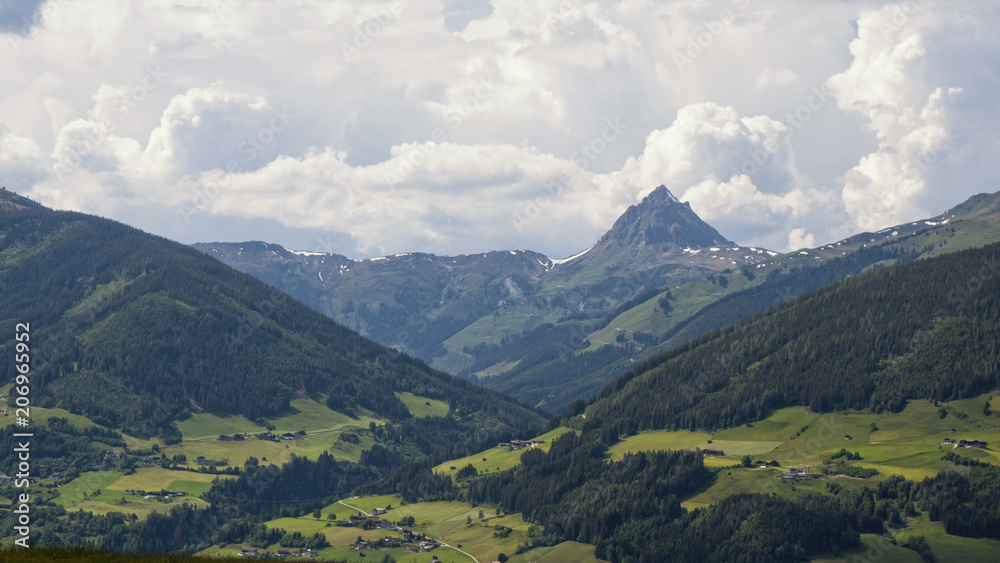 Fototapeta premium View on valley and mountain Grosser Rettenstein