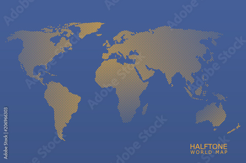 Halftone vector world map