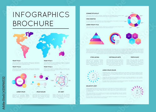 Corporate business presentation template with colorful infographics. Data visualization, commercial business analytics, financial graph, sociology infochart, investment report vector illustration.