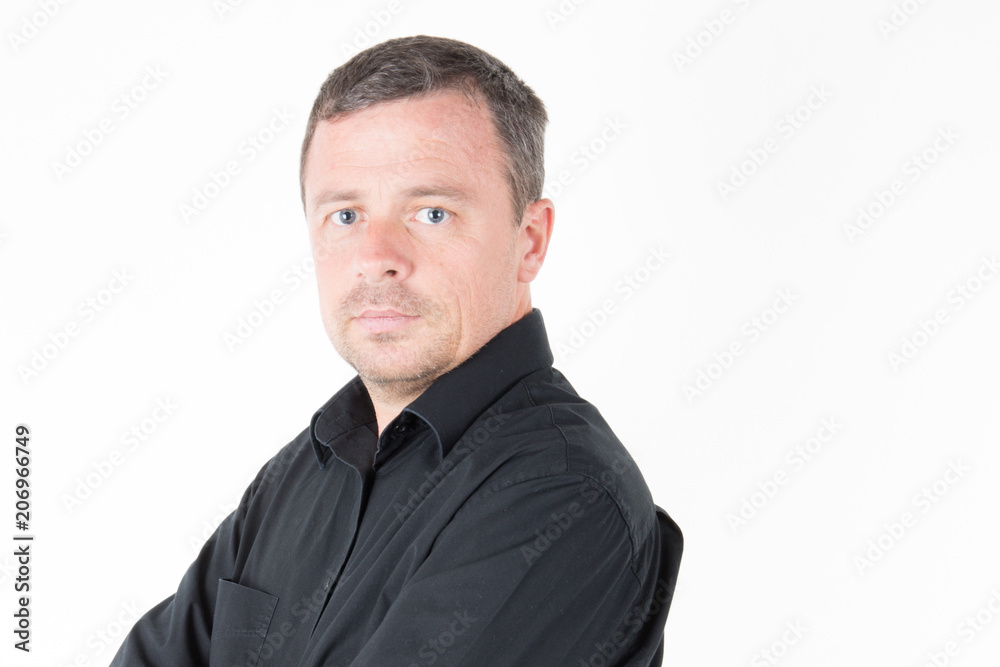 serious portrait of handsome businessman with blue eyes serious portrait of handsome businessman with blue eyes