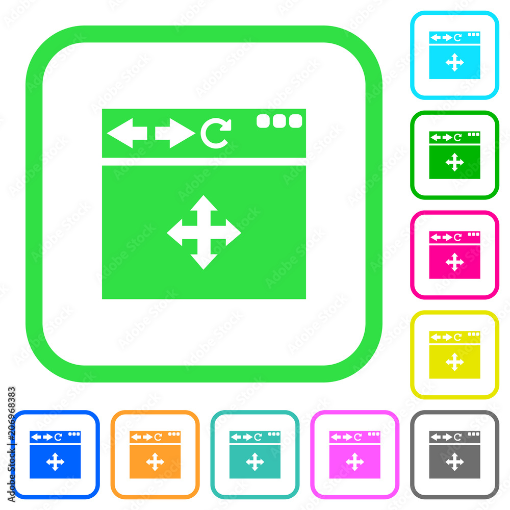 Browser drag and drop vivid colored flat icons