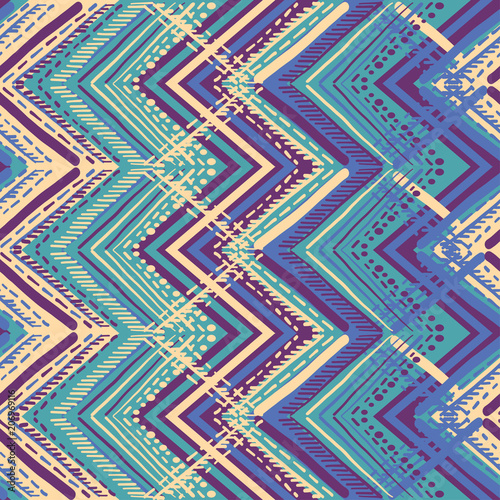 Abstract Ikat and boho style handcraft fabric pattern. Traditional Ethnic design for clothing and textile background, carpet or wallpaper