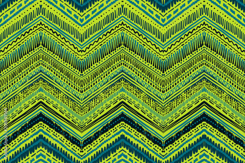 Abstract Ikat and boho style handcraft fabric pattern. Traditional Ethnic design for clothing and textile background, carpet or wallpaper