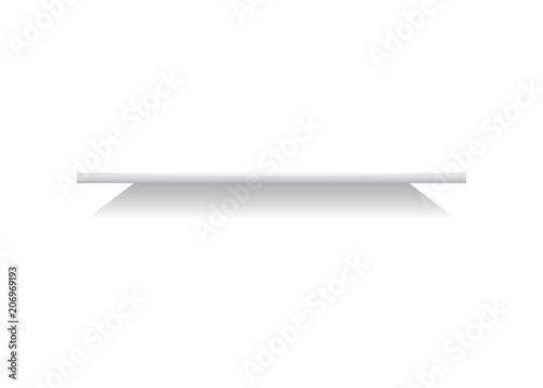 3d shelf or stand with shadow element isolated on white background vector illustration.
