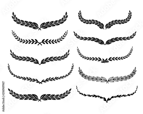 Beautiful decorative laurels vector set