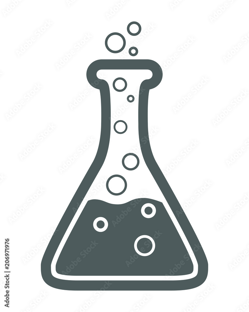 Lab icon. Gray sign flask isolated on white background. Science symbol and chemical laboratory research. Vector Lab icon. Gray sign flask isolated on white background. Science symbol and chemical laboratory research. Vector