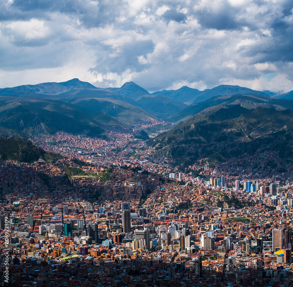 City of La Paz at sunny day. Bolivia