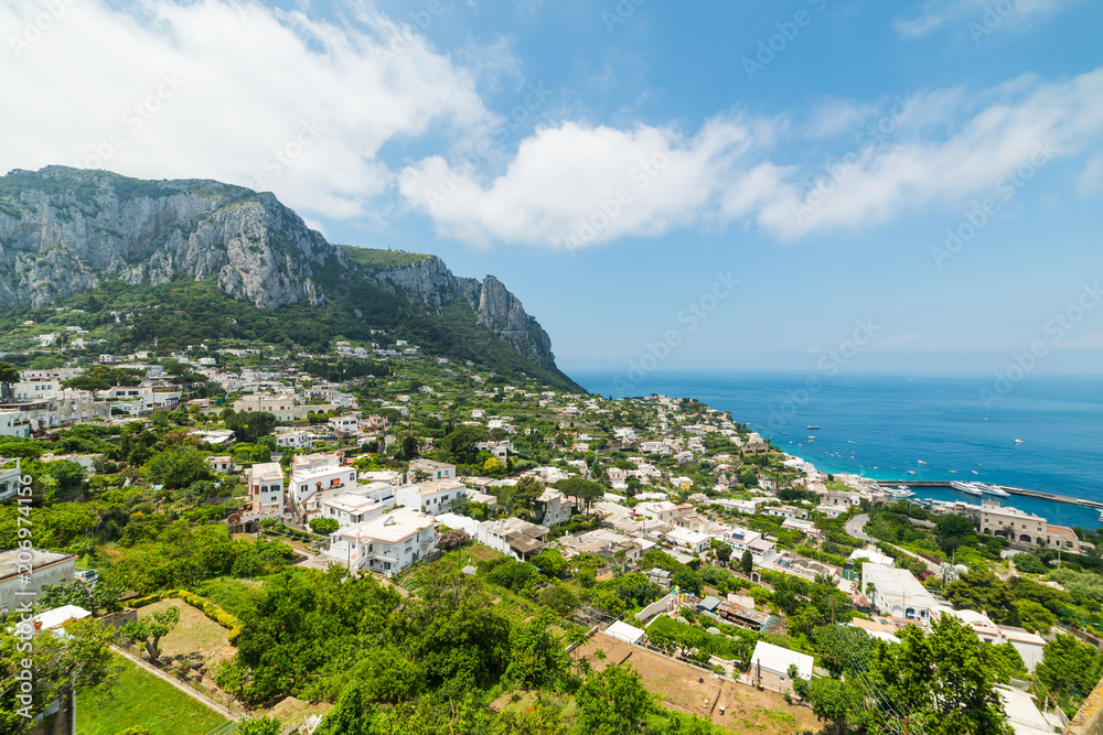 Lansdscape of world famous Capri coastline in springtime