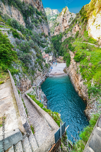 Famous Furore fjord in Amalfi coast