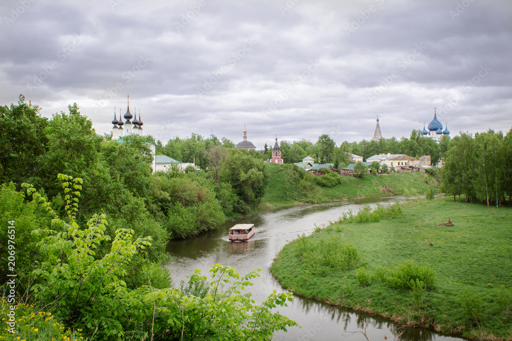 Russian village. View of river. Suzdal, Vladimir region.