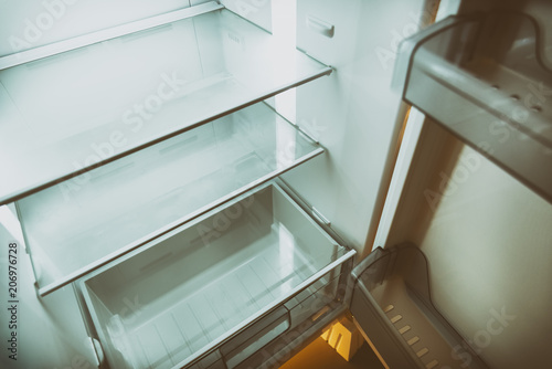 Empty Refrigerator At Night