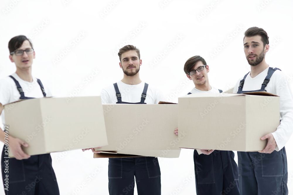 photo workers holding boxes when moving flats, photo workers holding boxes when moving flats,