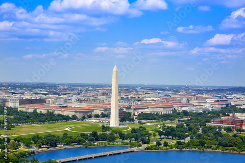 Washington DC aerial view National Mall Monument