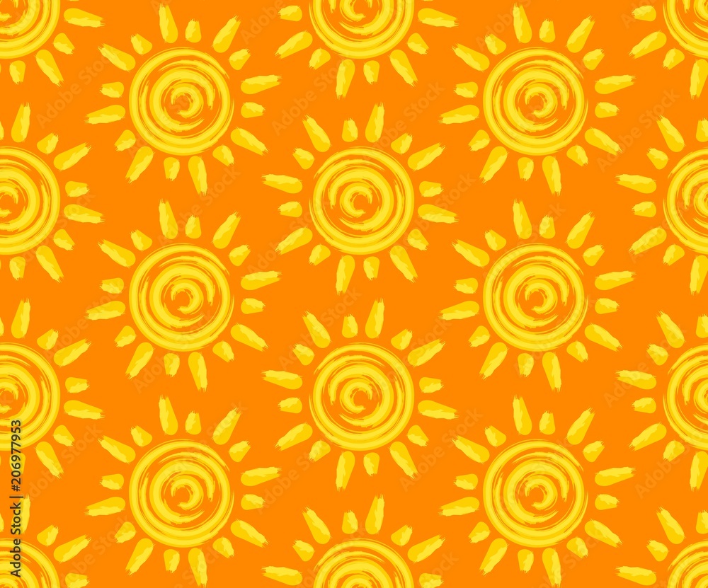 Seamless background with sun. Seamless background with sun.