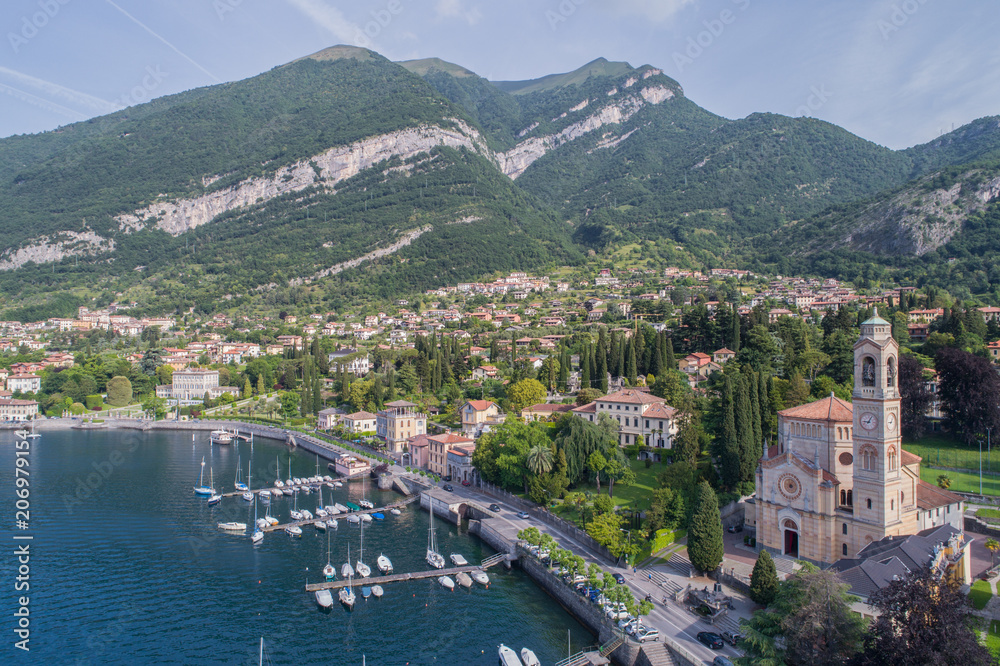 Village and port of Tremezzo. Lake of Como in Italy.