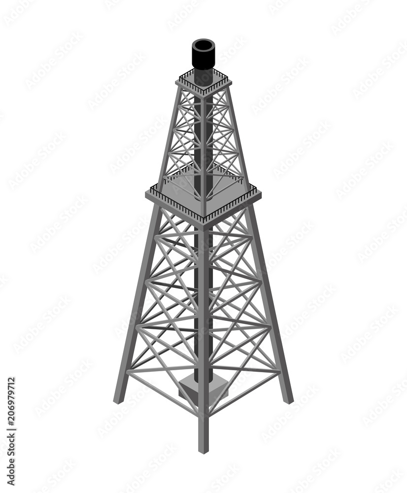 Gas tower Isometric . Industrial object. Vector illustration Gas tower Isometric . Industrial object. Vector illustration