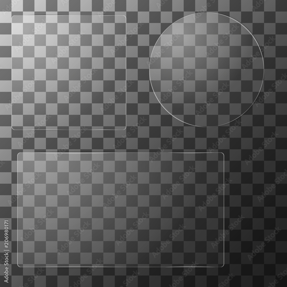 Set of vector glass frames. Isolated on transparent background. Set of vector glass frames. Isolated on transparent background.