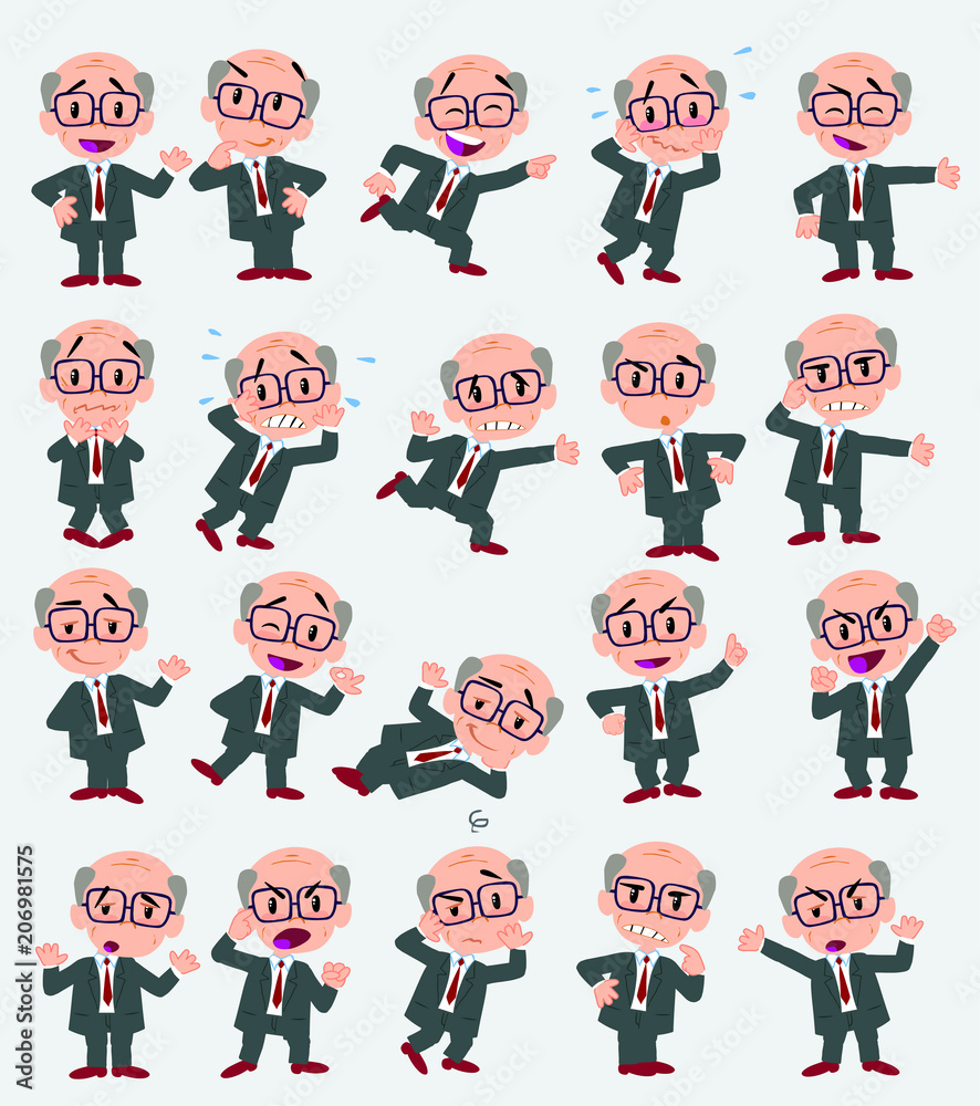 Businessman. Twenty eight expressions and basics body elements, template for design work and animation. Vector illustration to Isolated and funny cartoon character. Businessman. Twenty eight expressions and basics body elements, template for design work and animation. Vector illustration to Isolated and funny cartoon character.