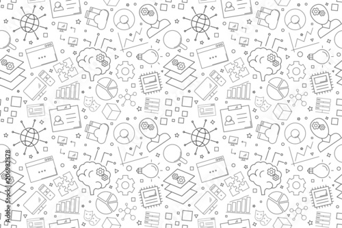 Vector Machine Learning pattern. Machine Learning seamless background