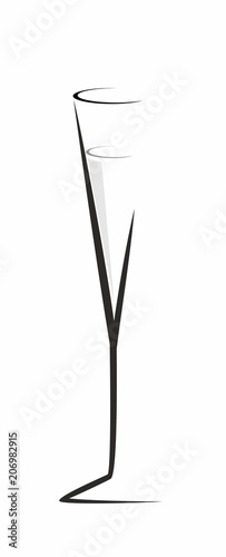 sketch of champagne glass