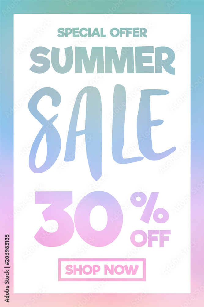 Plakat Summer Sale - colourful poster. Vector.
